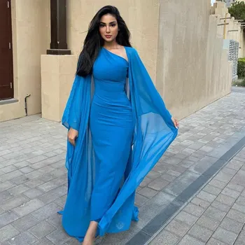 2023 נשף שמלות ערב הסעודית נשים כתף אחת שמלת ערב עם עוטפת זמן נדן מסיבה רשמית אירוע דובאי Vestidos דה